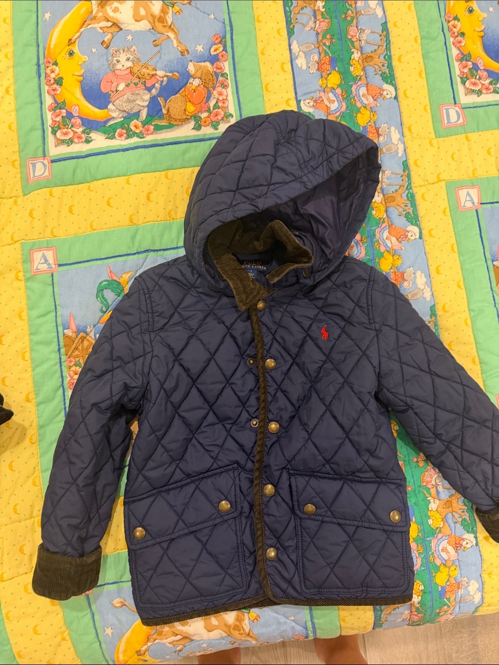 Polo by Ralph Lauren Navy Quilted Hooded Kids Puffer Jacket USED